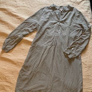 Gray Silk Sheath Dress